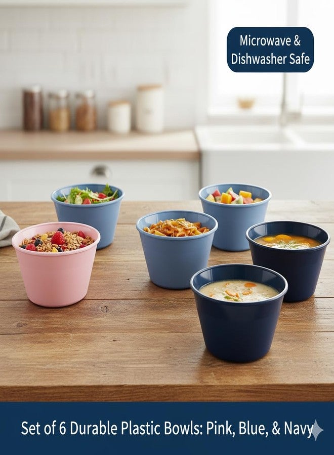 All Time Plastic Treat Bowls, Multicolour -Set of 6 Pieces - Image 2